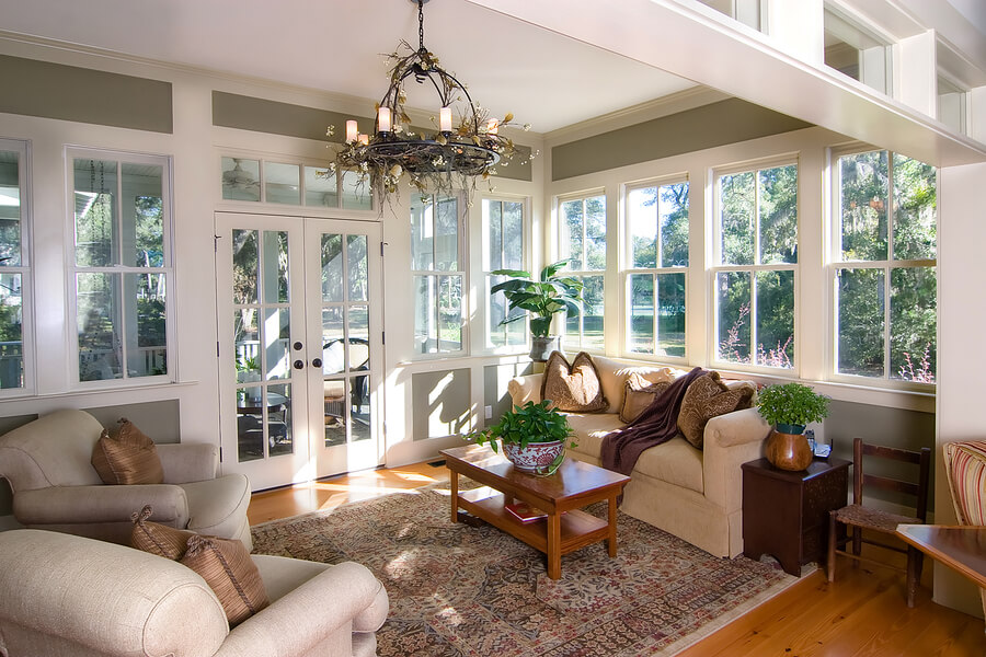 Showcase of Vinyl Windows installed in a Living Room