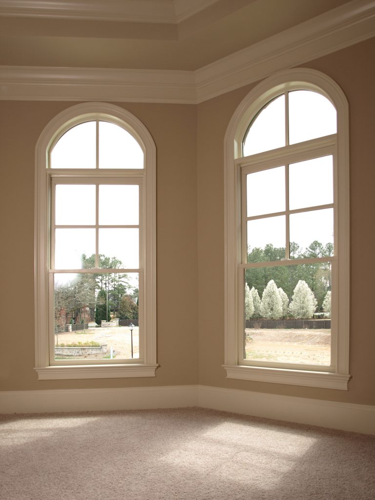 Arched windows on home's interior.