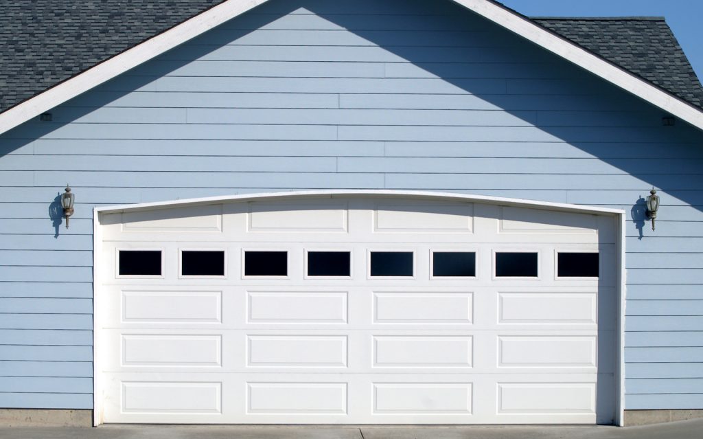 Vinyl siding and a garage